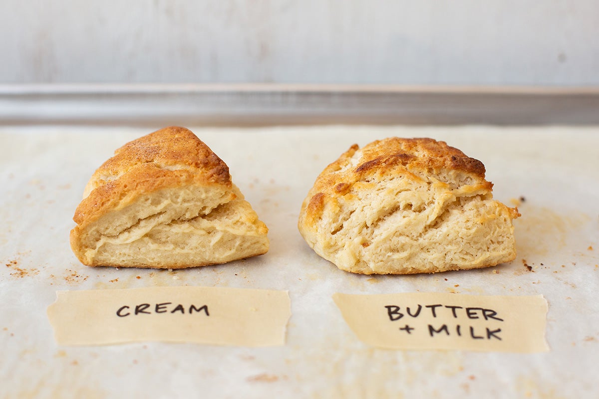 Cream scones vs. butter scones via @kingarthurflour