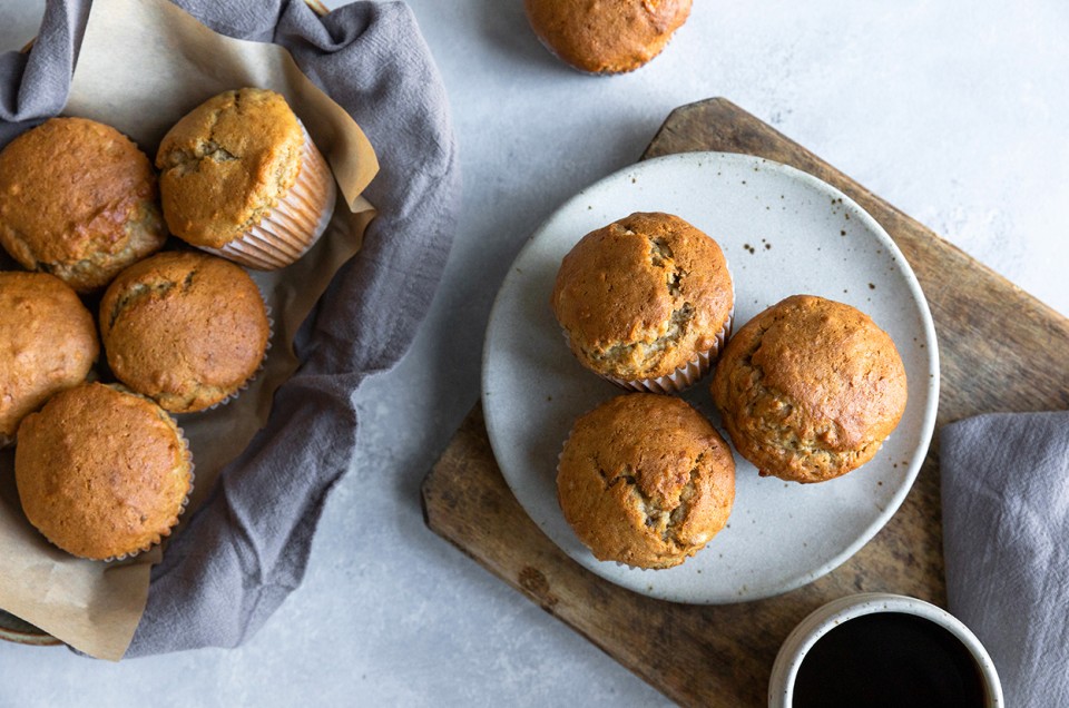 Gluten-Free Whole Grain Banana Muffins - select to zoom