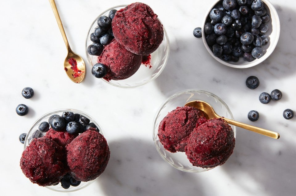 Blueberry Sorbet made with baking sugar alternative  - select to zoom