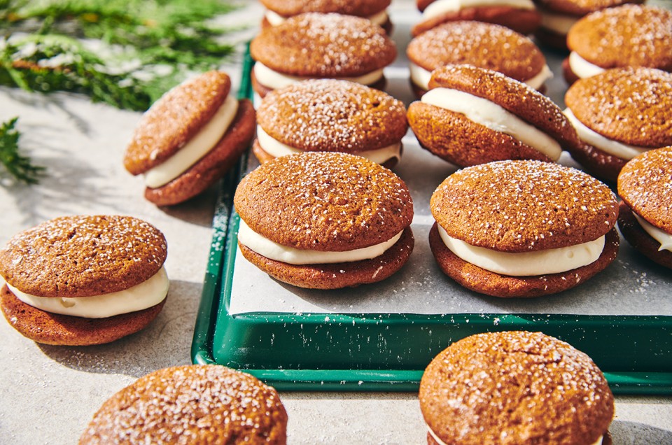 Mini Gingerbread Whoopie Pies with Cream Cheese Filling  - select to zoom
