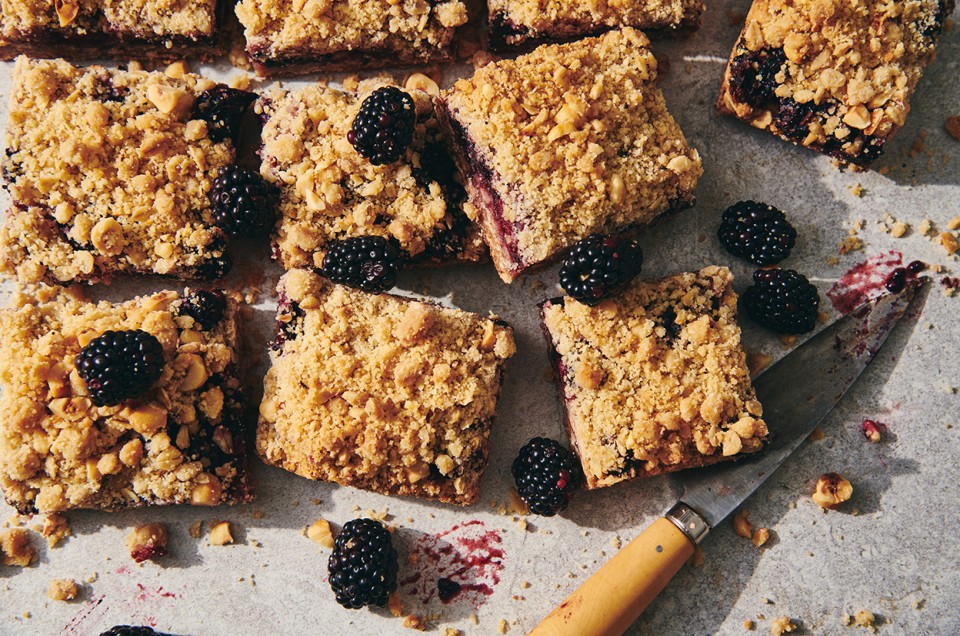 Blackberry Coconut Bars with Hazelnut Crumble  - select to zoom