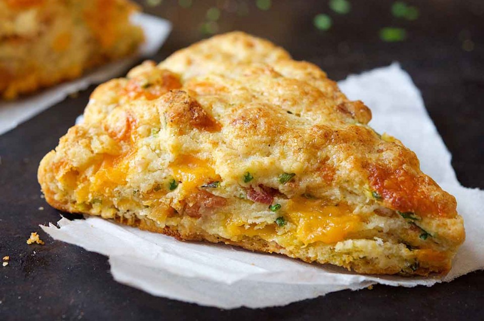 Bacon-Cheddar-Chive Scones - select to zoom
