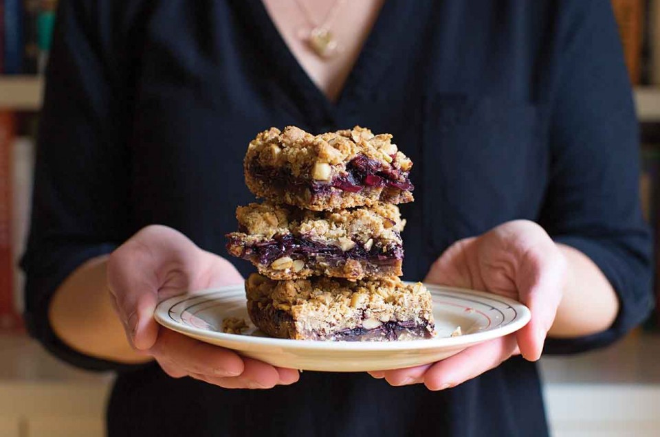 Blackberry Coconut Bars with Hazelnut Crumble - select to zoom