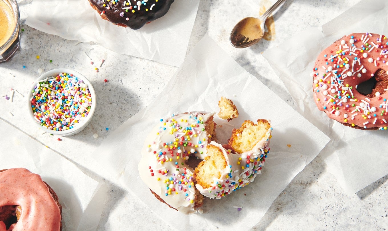 Frosted Sour Cream Cake Doughnuts