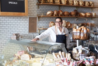 Mediterra owner Nick Ambeliotis behind the bakery counter