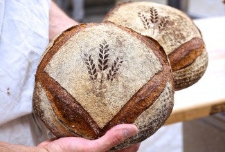 Artisan bread stenciling via @kingarthurflour