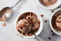 Bowls of Chocolate Ice Cream made with baking sugar alternative 