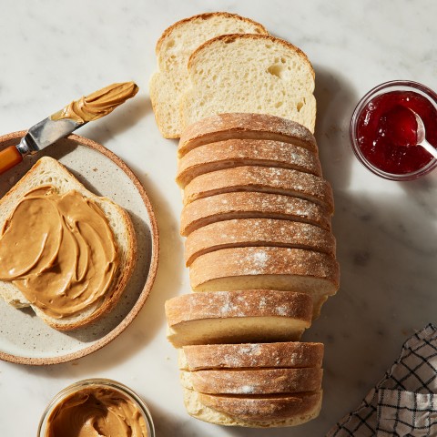 Sliced loaf of sandwich bread