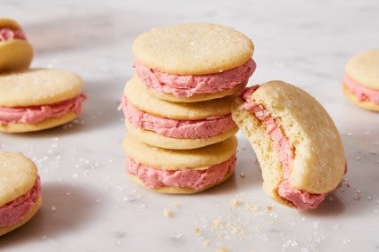 Stacked strawberry shortcake cookies