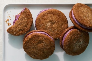 Ginger Molasses Cookies with Blueberry Filling