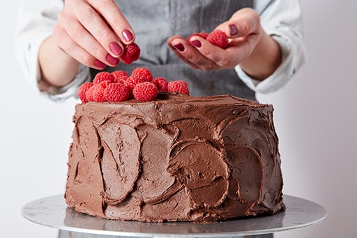 Chocolate Mousse Cake with Raspberries – Step 18