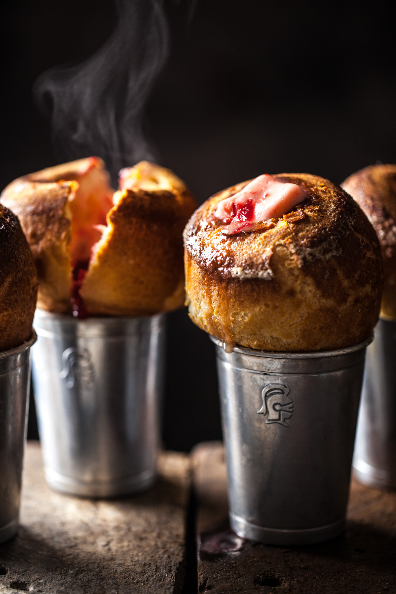 Popovers with cranberry butter via @kingarthurflour