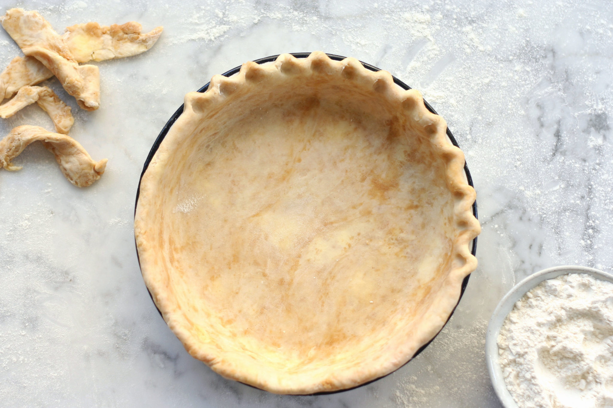 Peanut butter dough pie crust via @KingArthurFlour