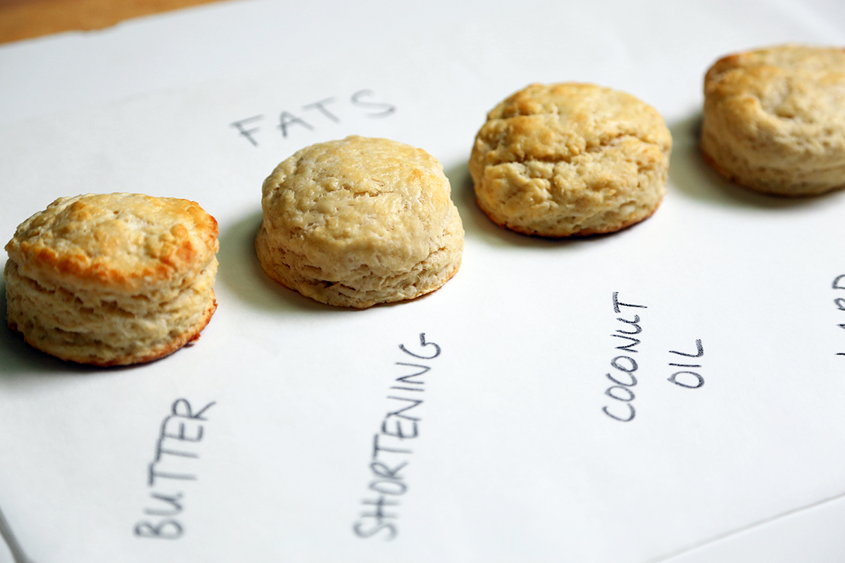 Fats and liquids in biscuits via @kingarthurflour