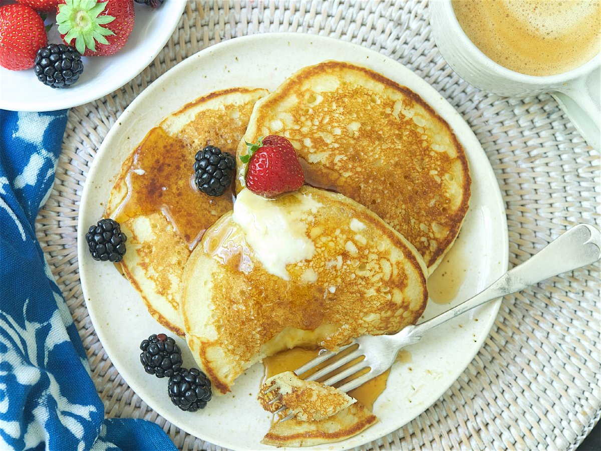 Buttermilk Pancakes via @kingarthurflour