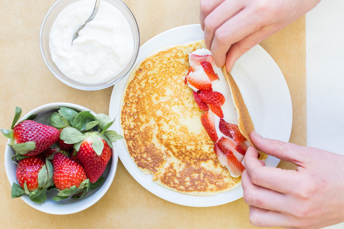 How to make thin and delicate pancakes via @kingarthurflour