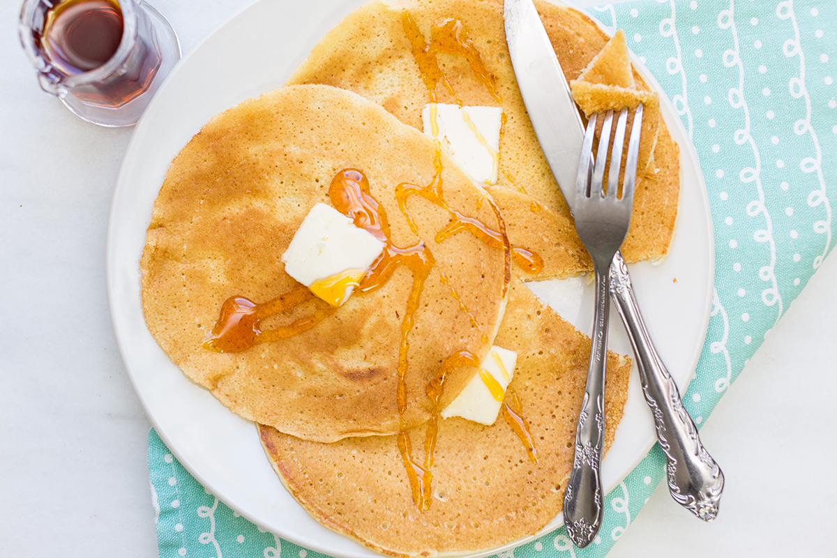 How to make delicate and thin pancakes via @kingarthurflour