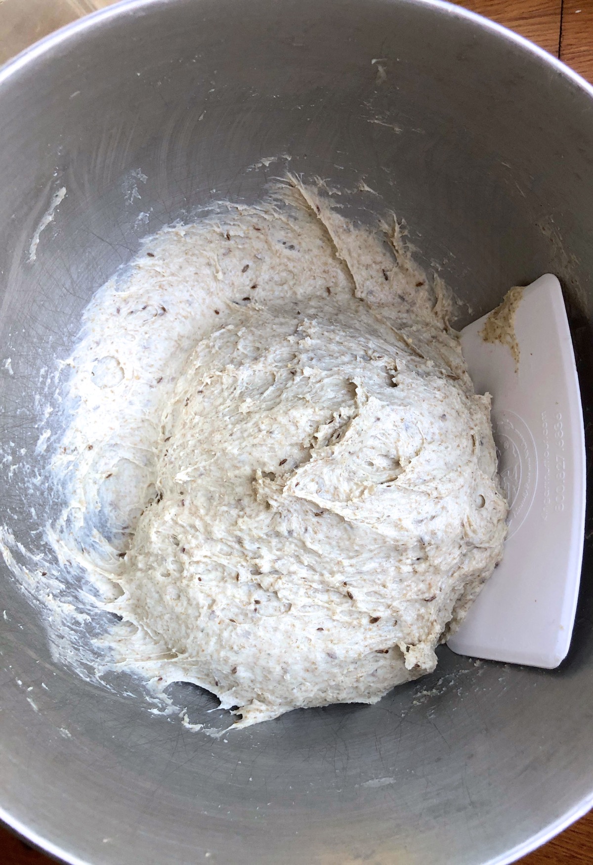 Bowl of soft rye dough