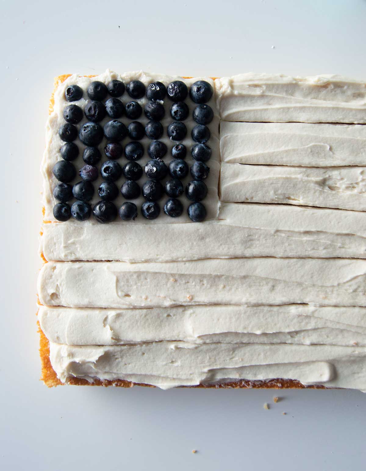 Flag cake with only blueberries