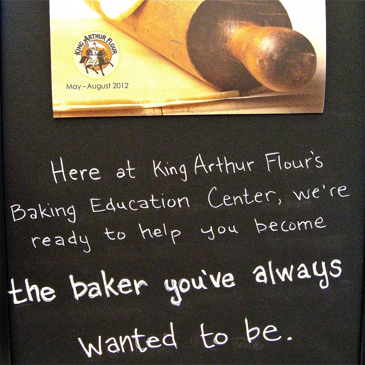 Sign offering classes at the King Arthur Baking Education Center in 2012.