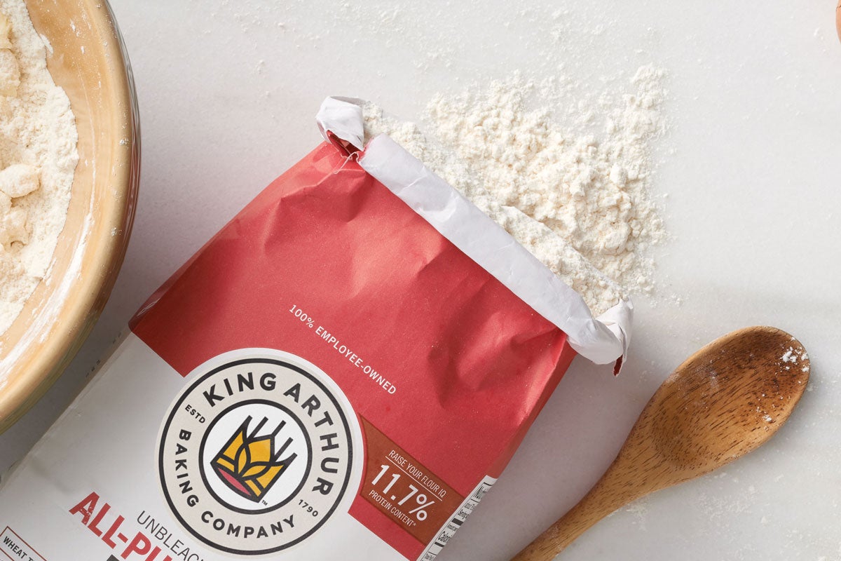 Bag of spilling all-purpose flour