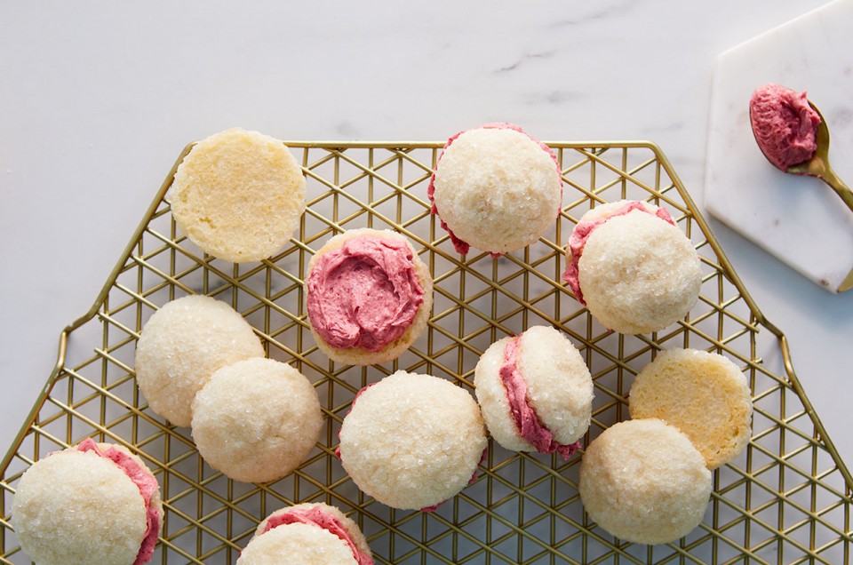 Shimmer Cookies with Raspberry Filling