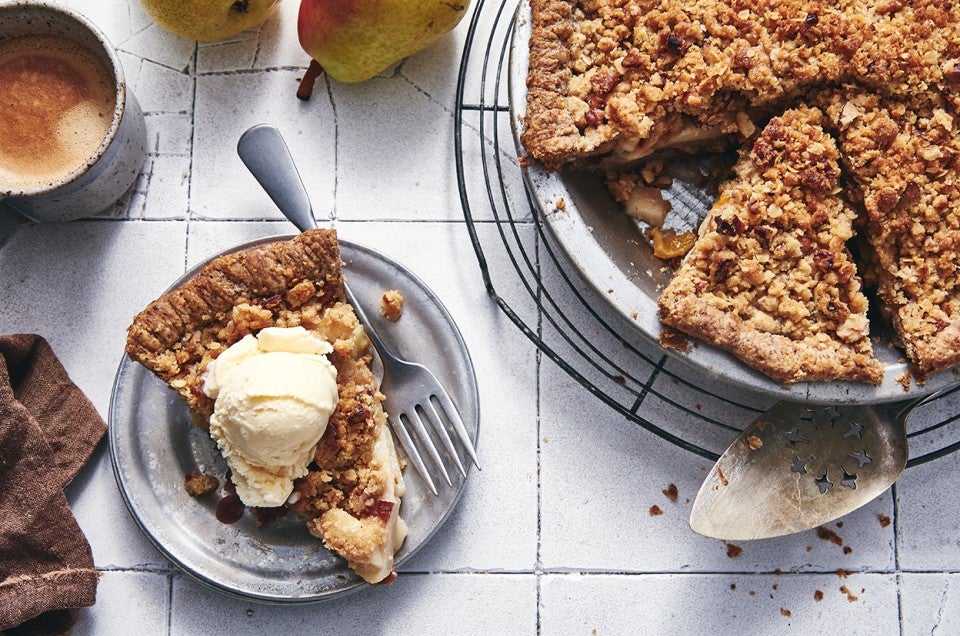 Autumn Pear, Apricot, and Cranberry Pie - select to zoom