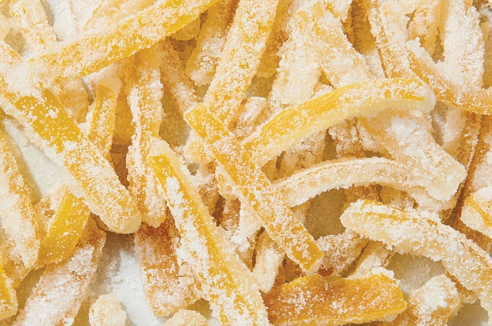 Close up of candied citrus peel