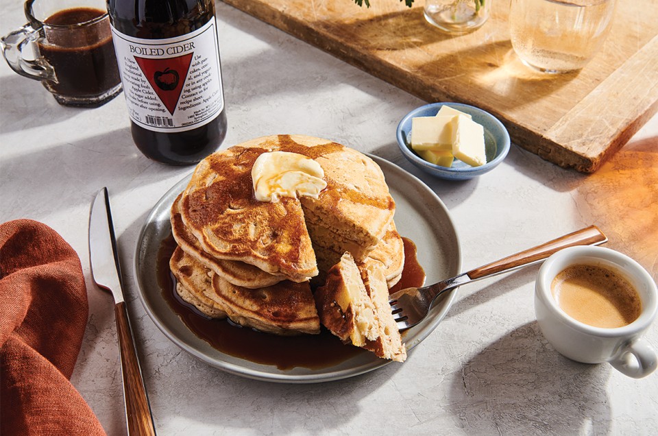 Apple Pancakes with Boiled Cider Syrup - select to zoom