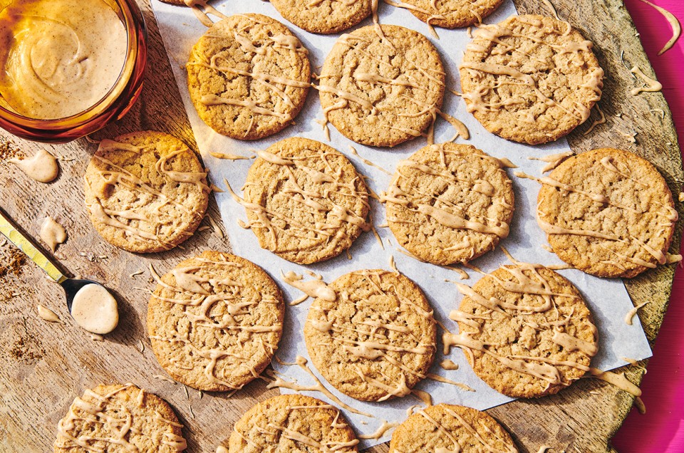 Chai-Glazed Almond Cookies - select to zoom
