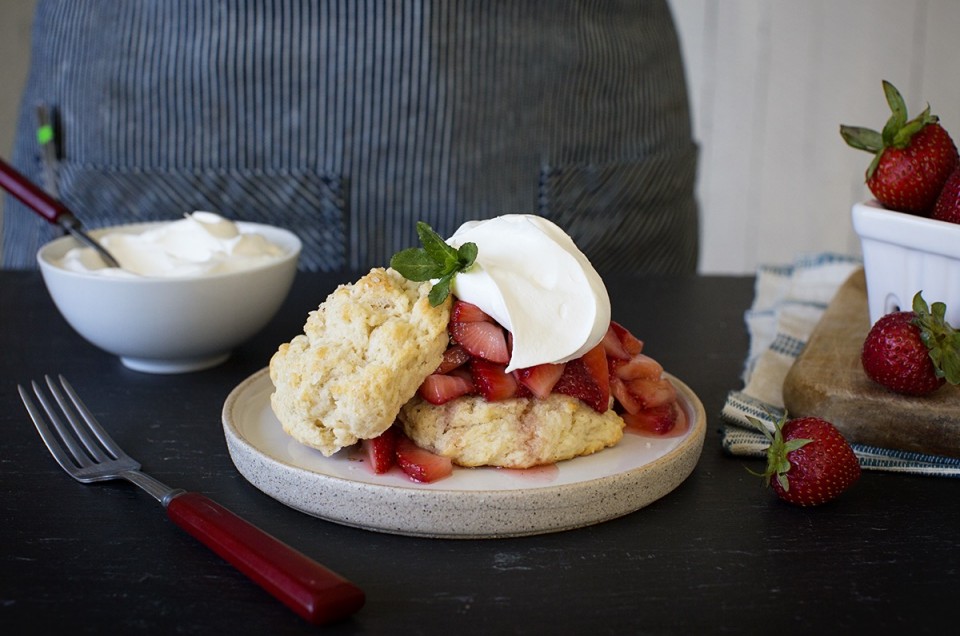Easy Strawberry Shortcake via @kingarthurflour