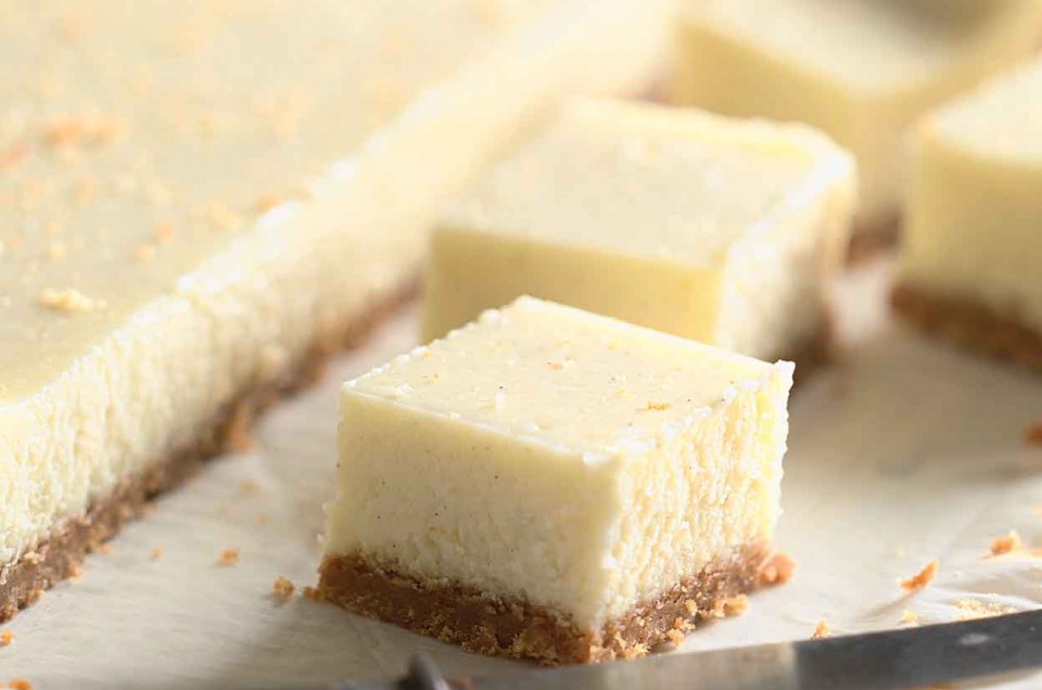 Vanilla Bean Cheesecake Bars - select to zoom