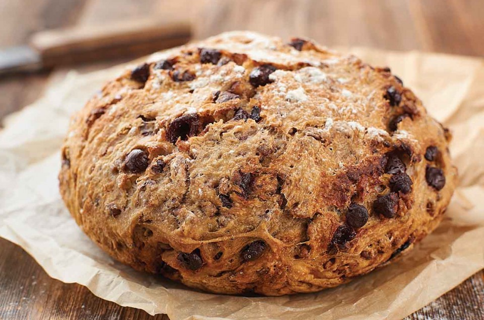 No-Knead Chocolate-Cherry Pecan Bread - select to zoom