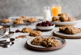 Oatmeal and Flax Cranberry Cookies 