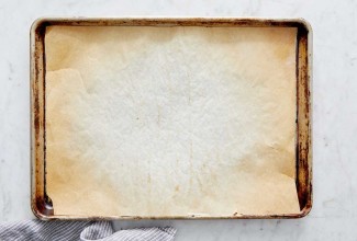 Parchment paper on half baking sheet