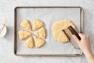 Cutting scone dough into triangles