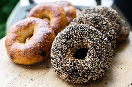 Seeded and plain bagels from the Ooni oven