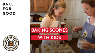 Grace and Amy scooping scones